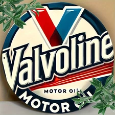 1pc Valvoline Motor Oil Vintage Aluminum Metal Sign - 7.87x7.87 Inch Round Retro