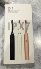 Toothbrush X-3 Sonic Electric Set 3 Brushes IPX7 Black White Pink