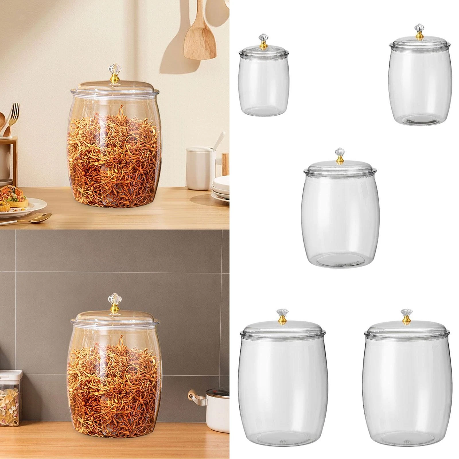 Kitchen Storage Container Organizer Food Storage Jar for Candy Cereal Pasta