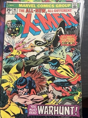 Marvel Comics X-Men #95 Warhunt! 1975 Key Issue Storm Wolverine Colossus Boarded
