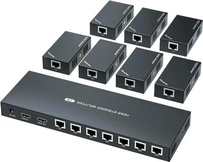 HDMI Extender Splitter 1x7 1080P 60Hz Cat5e Cat6 Cat7 POC EDID 165FT HTS0107
