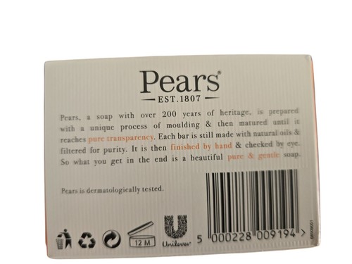 (3) Boxes Pears Transparent Amber Soap with Natural Oils 125g Box - Picture 3 of 3