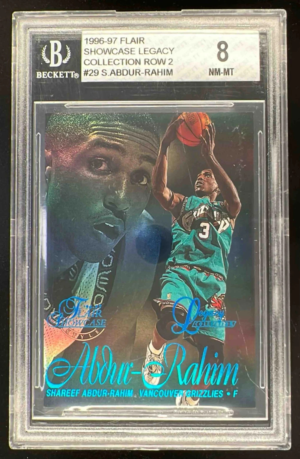 1996 Flair Showcase Legacy Collection Row 2 Shareef Abdur-Rahim RC /150 BGS 8