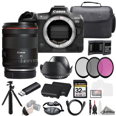Canon EOS R5 + RF 35mm f/1.4 L VCM Lens +32GB + Ext Bat+ 3 PC Filter- Kit