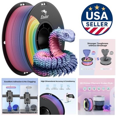 1kg Strong Toughness Rainbow PLA+ Filament 1.75mm - Perfect for All FDM Printers