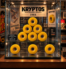 8 roues Kryptos vintage 62 mm jaunes – 1984 – Skateboard Old School