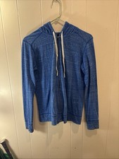 Sweatshirt Reebok Women's Medium Blue Full Zip light wight Hoodie