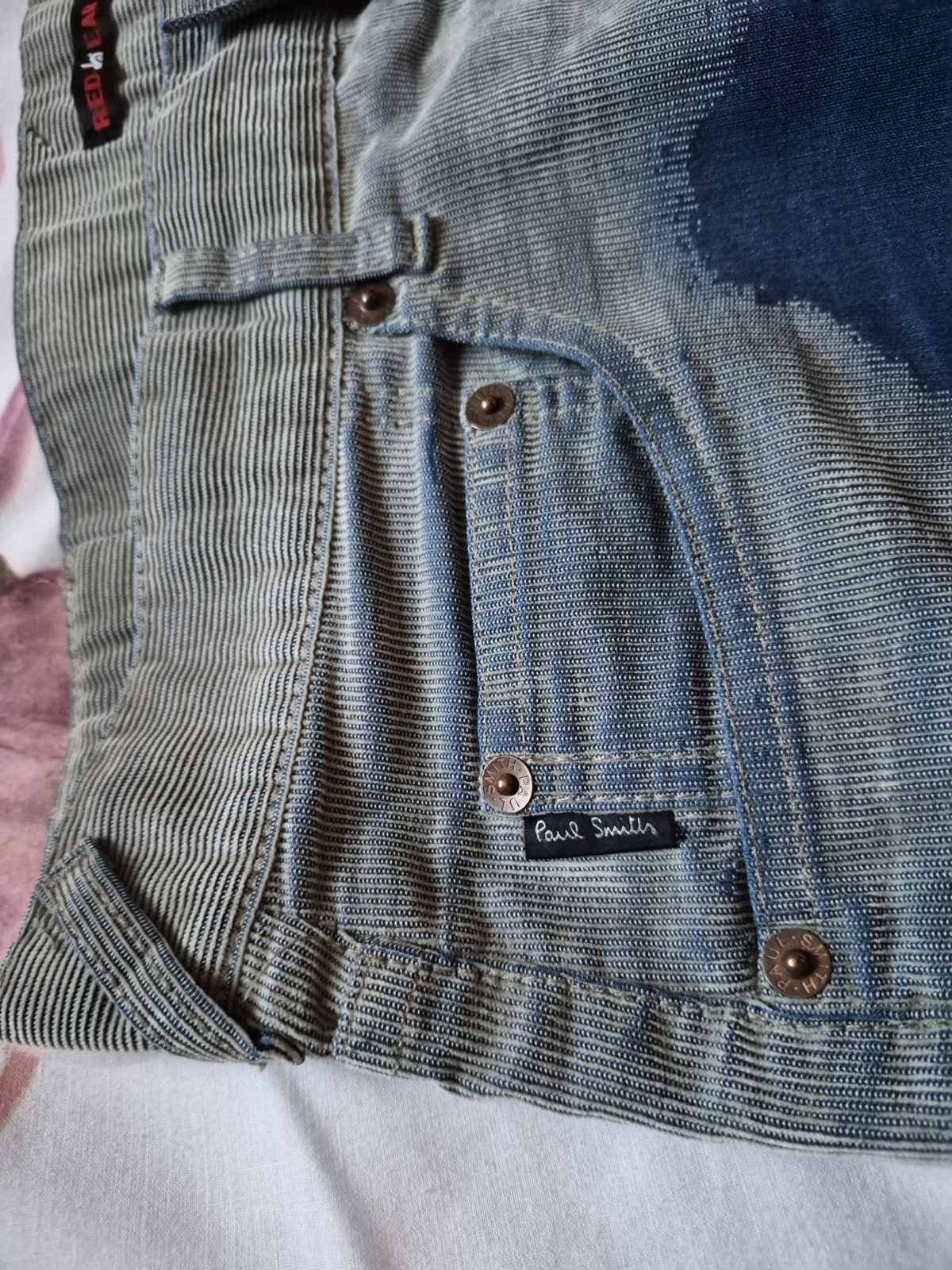 Rare Paul Smith Red Ear Threadbare Effect Corduro… - image 7