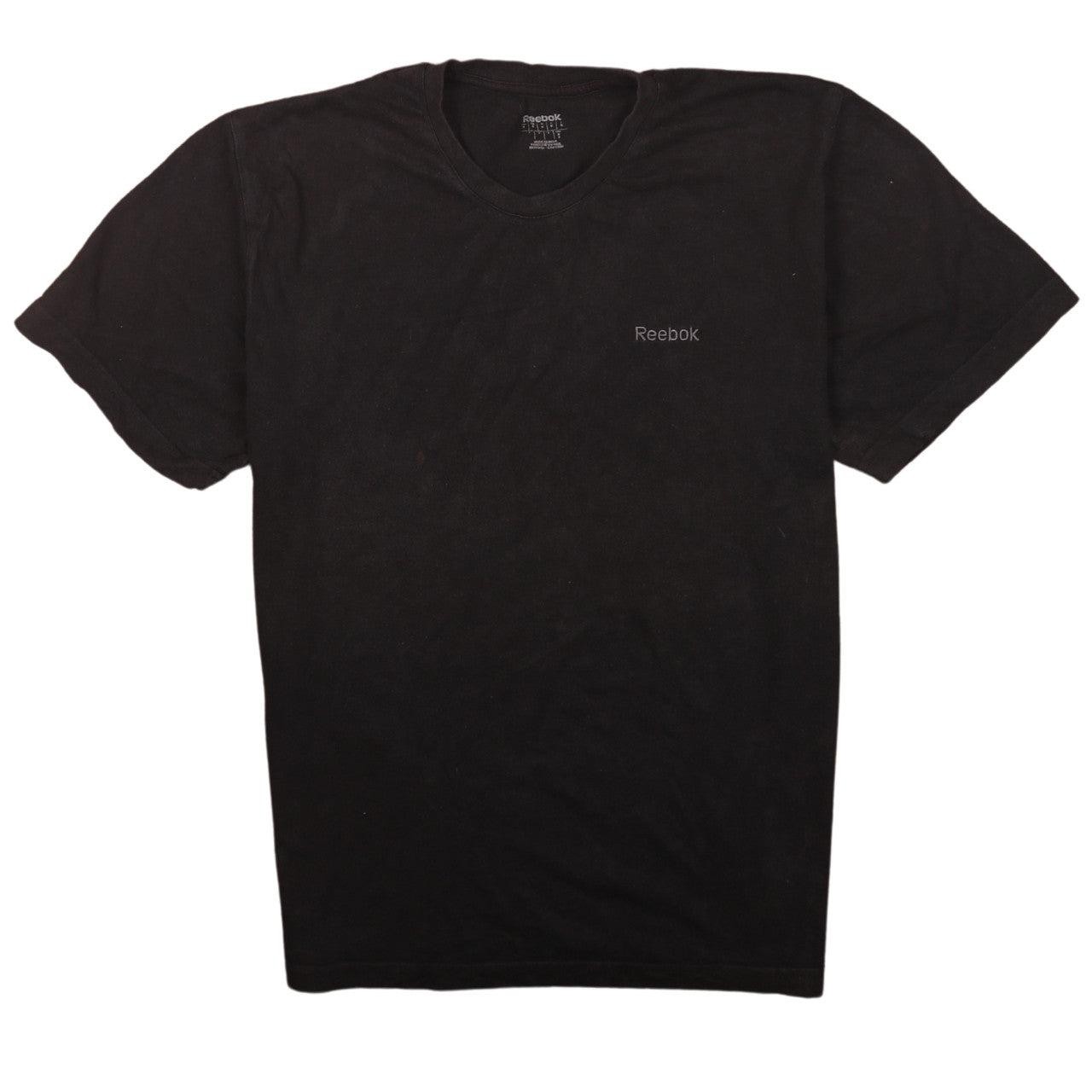 Reebok Mens T Shirt Black Cotton Short Sleeve Minimal Logo Training Top S