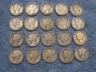 20 SILVER MERCURY DIMES WITH DATES lot 775