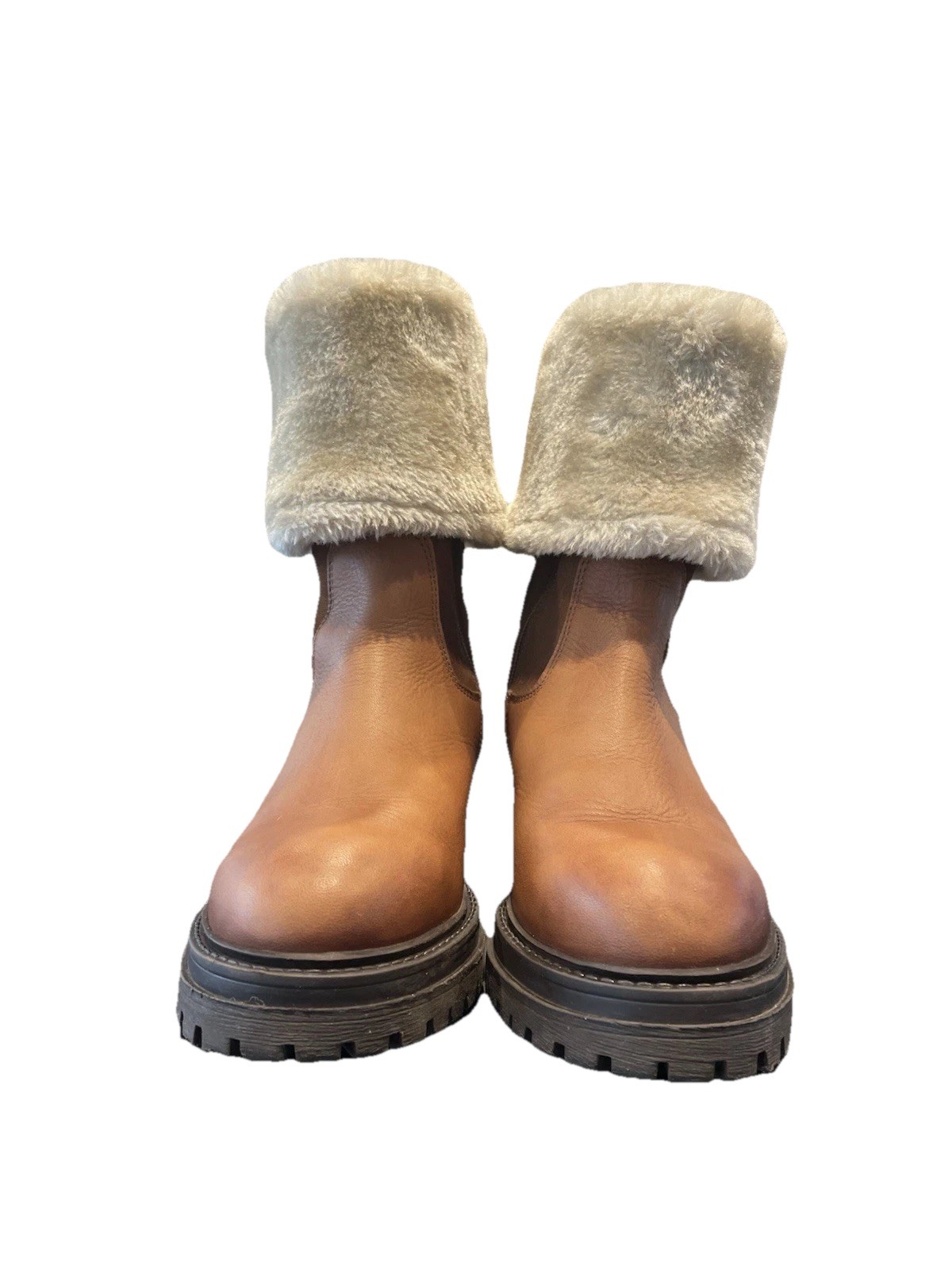 Geox Iridea Girls Women’s Leather Zipped Warm Boots UK 2.5 EU 35 Cognac RRP £77 image 10
