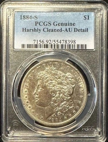 1884-S Morgan Silver Dollar PCGS AU Detail  Free Shipping