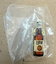 Vintage NOS Miller Lite Beer Bottle Lapel Pin Made in USA Combined Shipping MORE