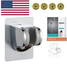 Shower Head Holder Strong Adhesive No Drilling Wall Mount Adjustable Handheld...