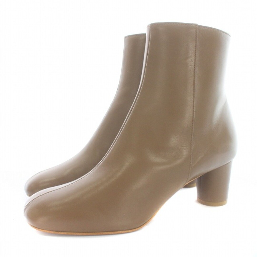 CHEMBUR ブーツ　37 Chamber CHEMBUR Side Zip Short Boots Leather Chunky Heels