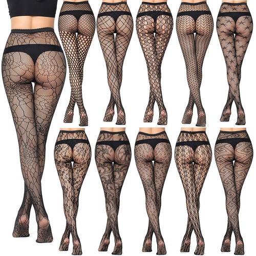 Para mujeres Sexy Lencería Red de Pesca Encaje Malla Alto Muslo Medias Pantimedias Calcetines Club - Imagen 5 de 20