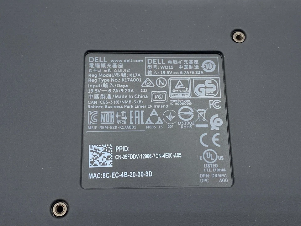 DELL WD15 K17A USB-C Docking Station K17A001 HDMI w/ 130w Adapter - Free S/H - Image 3 of 4