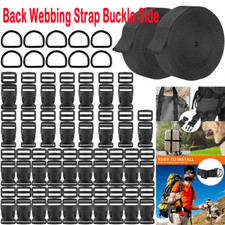 Adjustable Nylon Webbing Strap Backpack Buckle Clips Release Side Metal D Rings