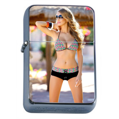 Polish Pin Up Girls D5 Flip Top Oil Lighter Wind Resistant 