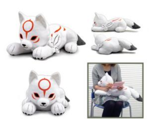Okami Den Chibiterasu Big Fluffy Plush Capcom 964 - Picture 4 of 5