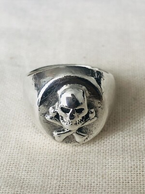 The Great Frog All Silver   Skull & Crossbones Signet (Size N 1/2) (RRP £230)