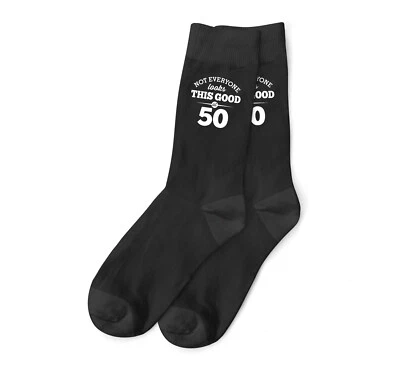 50th Birthday Gift Present Idea Boy Dad Him Men 50 Black Sock Accessories