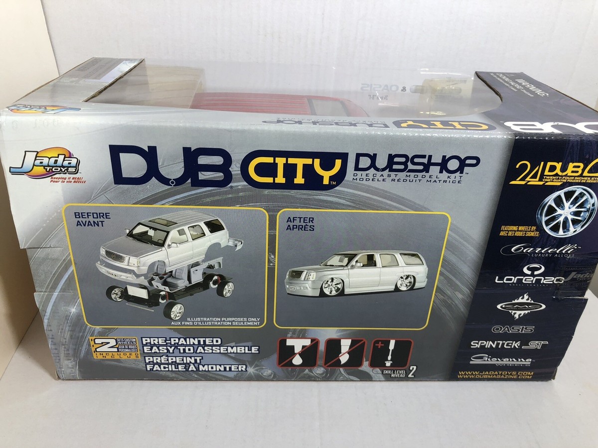 JADA DUB 2002 CADILLAC ESCALADE RED 1:18 WITH EXTRA SET WHEEL