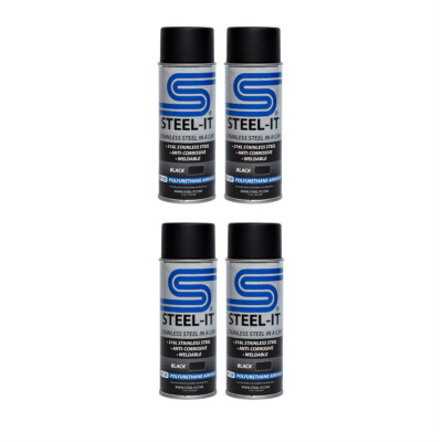 Steel-it 1012D Black Polyurethane Stainless Steel Spray 12oz Can Pack of 4