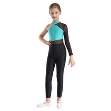 Girls Sparkly Gymnastics Leotard Athletic Bodysuit Full Body Skating Jumpsuit