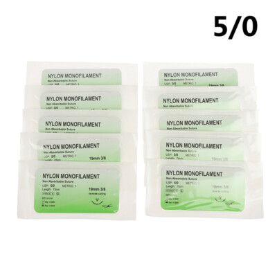 20Pcs  5/0 Reverse Cut  Metric 1.5 Nylon Monofilament Usp