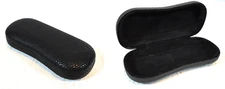 Textured Clam Shell Glasses Case Black Hard Snap Close EXCELLENT CONDITION!