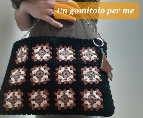 Borsetta Granny Uncinetto cotone tracolla catena handmade | eBay