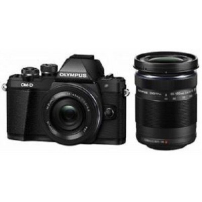 USED Olympus OM-D E-M10 with 14-42mm EZ + 40-150mm Black Excellent FREE SHIPPING