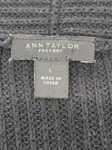 Ann Taylor LOFT Black Boxy Sleeveless Long Duster Cardigan Size Large Pockets - Picture 8 of 16