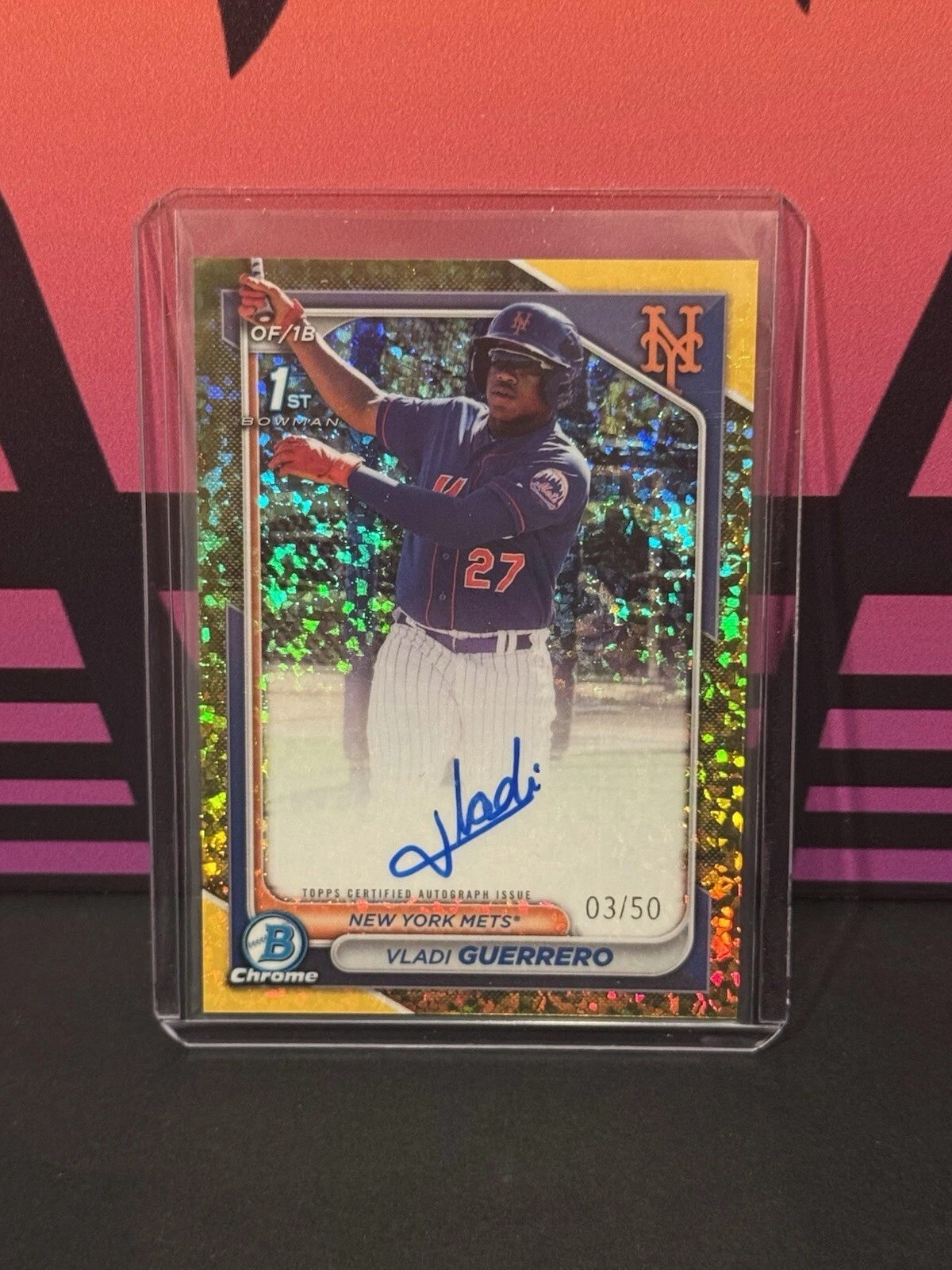 2024 Bowman Chrome Prospect Auto Vladi Guerrero Gold Mini Diamond #CPA-VG /50