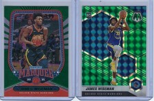 A 2-CARD LOT OF - 2020-21 GREEN Panini Chronicles & Mosaic James Wiseman RC'S!!!