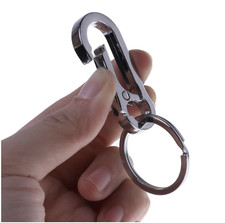 🔥 Stainless Steel Quick Release Detachable Keychain Key Ring Belt Clip Holder