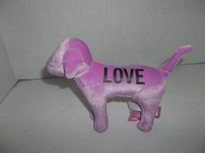 victoria secret pink love puppy dog plush 6'' tall