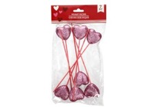 7pc Valentine Heart Picks Decorations