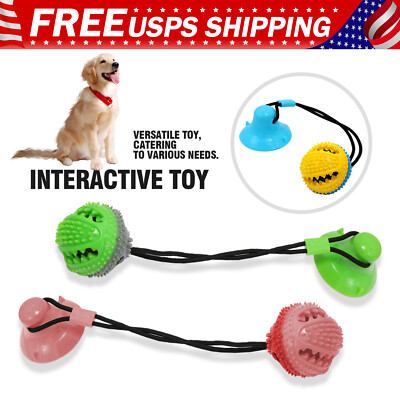 Dog Toy for Aggressive Chewers Interactive Suction Cup Puppy Rope Teeth Cleaning