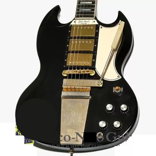 Used 2006 Gibson CS Historic Collection SG Custom 3PU Maestro Ebony Black W/OHSC