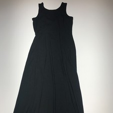 Ann Taylor Dress Womens XSP Petite Black Tank Maxi Long Ruched Waist Scoop Neck