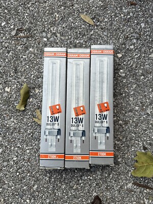 Lot/3 Sylvania  OSRAM DULUX S Energy Saver 13w Soft White 2700k Light Bulb, NOS