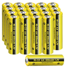 20pcs Rechargeable 1.2v 600mAh NiCD AA Double A Batteries for Solar Lights US