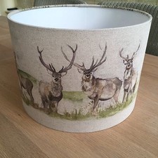 Voyage Moorland Stag Lamp Shade Country Fabric Stags Lampshade Beige Animals