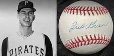 VARY RARE Fred Green (died 1996) PSA/DNA Signed Baseball 1960 Pittsburgh Pirates