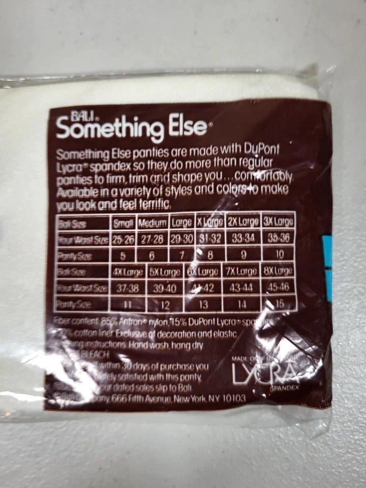 Vintage Bali Something Else Panties White Tailored Brief 3XLarge XXXL - Image 4 of 4