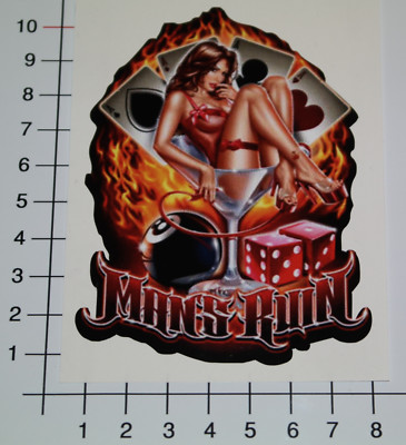 PIN UP MANS RUIN Aufkleber Sticker Retro 8 Ball Oldschool Chopper Biker V8 Pu060