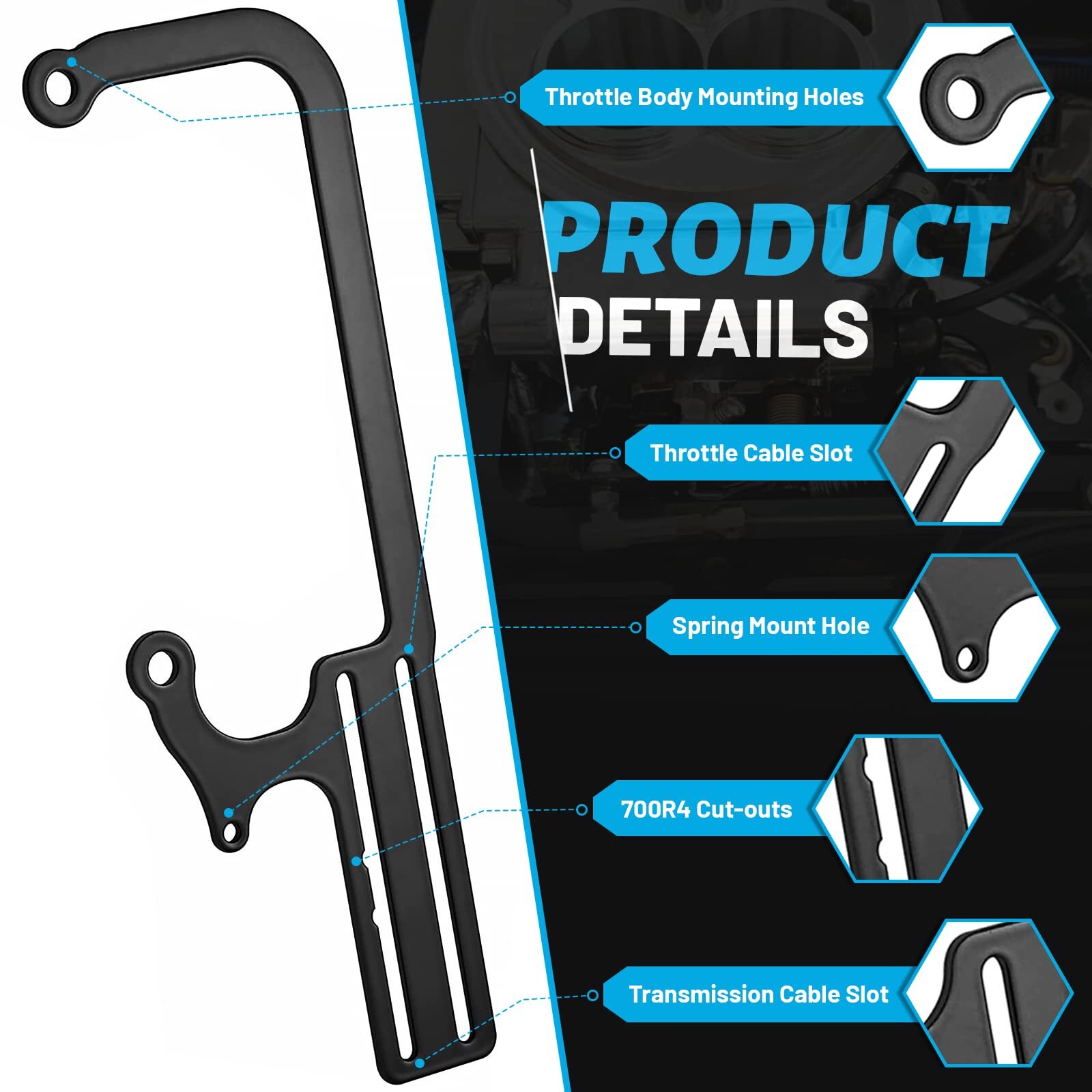 304147 Transmissions Throttle Carburetor TV Cable Mount Bracket For GM 700R4