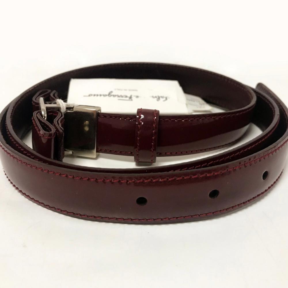 Salvatore Ferragamo Bordeaux Patent Leather Women Belt Size  display picture 3